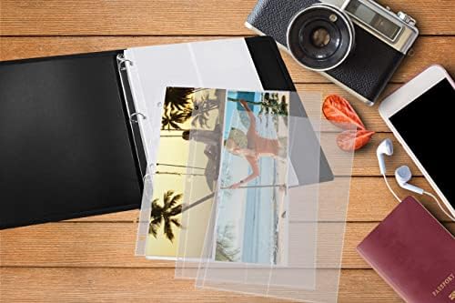 10 pacote de páginas de álbum de fotos, 4 ”x 12” Página completa Página de foto Protetores de recarga
