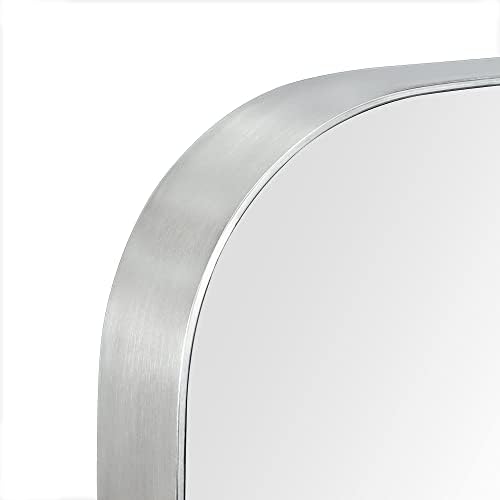 Gracto 24x36 '' Chrome Metal emoldurado espelho do banheiro para parede em aço inoxidável Recurso