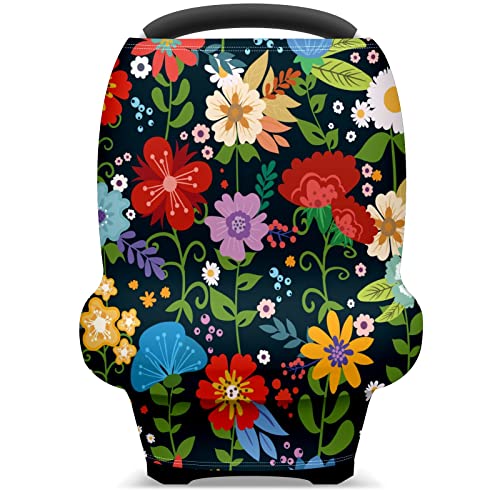 Tampa de assento de carro para bebês Cobertura colorida de enfermagem do jardim de flores de flor da