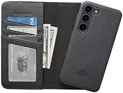 Blackbrook Samsung S23 Plus carteira e conjunto de casos - Cartê de couro de grão completo Carson