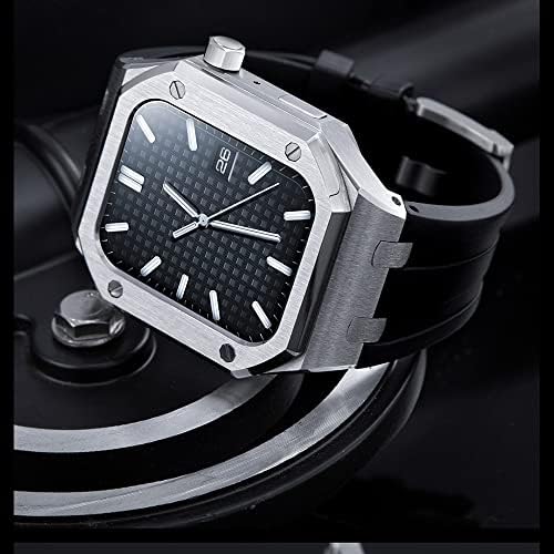 Caixa de relógio de retrofit de Cnhkau e moldura de metal de tira para Apple Iwatch4/5/6/Se Branqueadas de Rubrote