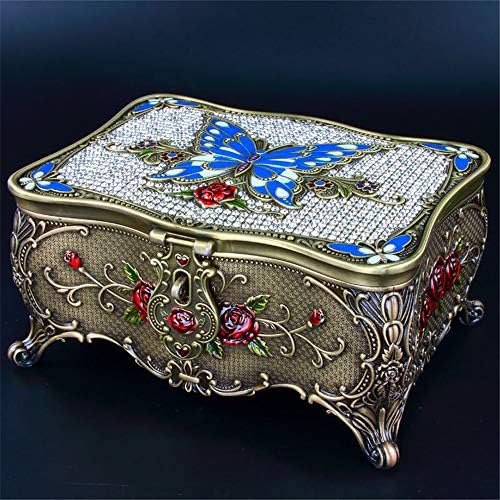 Dekika Mini Caixa de Armazenamento de Jóias requintadas, caixa de bugigangas, caixa de jóias de borboleta repleta