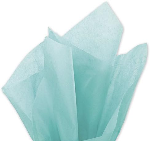 Papel de tecido azul aqua 15 polegadas x 20 polegadas - 100 folhas pacote