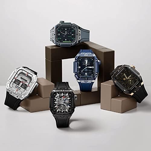 Caixa de modificação de luxo CNHKAU Banda de relógio de estojo para Apple Watch 6 5 4 SE 44mm Strape