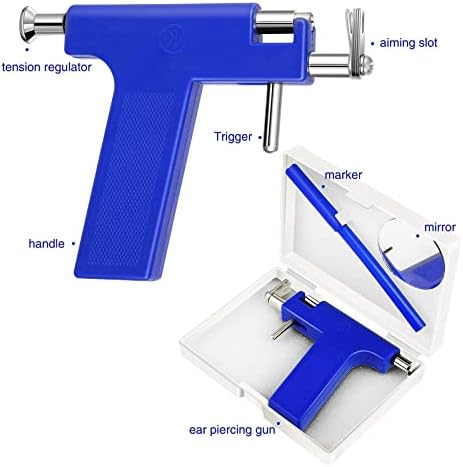Yofanst auto -orelha piercing pistolas de piercing de piercing kit de piercing kit com anéis de nariz arco e marcador
