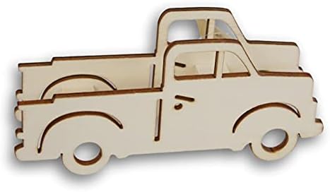 Crafters quadrados inacabados de caminhão de madeira 3D - 7 polegadas de comprimento x 1,5 polegadas de largura,