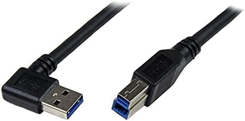 Startech.com 1m Black Superspeed USB 3.0 Cabo - ângulo reto A a B - 3 pés USB 3 Cabo - ângulo reto USB