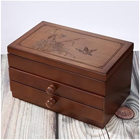 Caixa de armazenamento de coleta de jóias de madeira de Walnuta com gaveta para pulseiras Brincho
