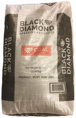 Diamante preto 07TSMBB5 Black Diamond Blend Coal Slag, Médio, 50 lb. - Quantidade: 1