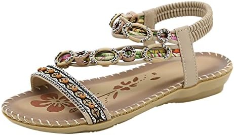 Sandálias de strass de prata Waserce para mulheres Moda de verão Casual Aberto do dedo do pé