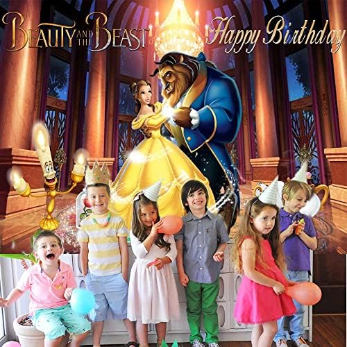 Alideal Beauty and the Beast Baskdrop for Birthday Party Photography Background Beauty and the Beast Theme for