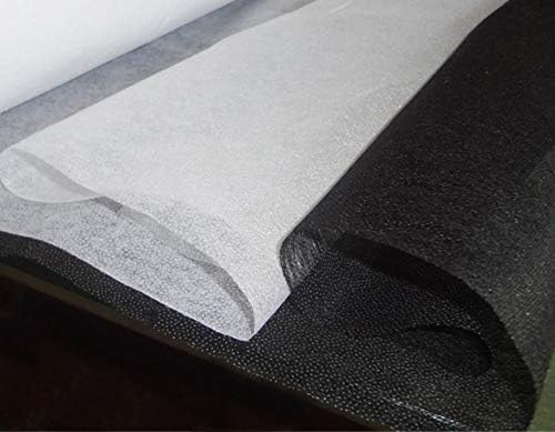 Muggyz 11yards preto e branco leves não tecidos fusíveis de tecido de vestuário de vestuário DIY- ferro no tecido adesivo de interagem de revestimento