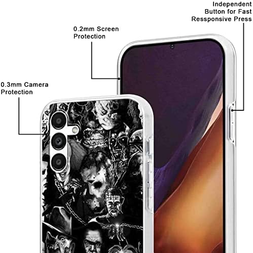 Ootbao 2 × Cool Caso para Samsung Galaxy A13 5G Caso Clear 6.5 , Scream Horror Movie impresso, Skull Ghost