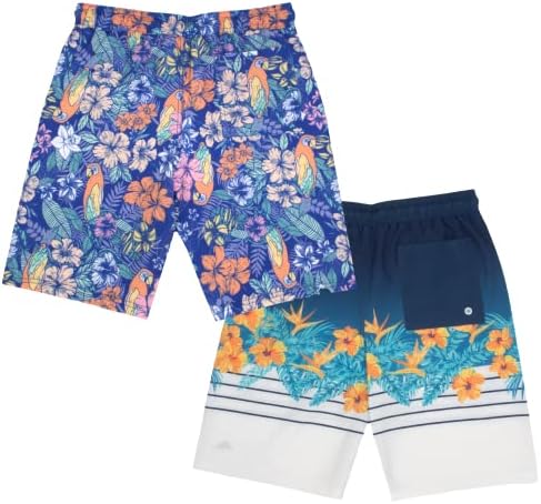 Tommy Bahama shorts para garotos 2 pacote, meninos de maiô, garotos Swim Trunks 2 pacotes de pacote