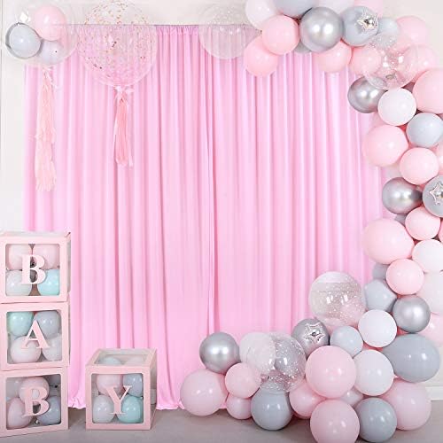10ftx8ft bebê rosa sem rugas de cortinas de cenário, não transfrondo cortinas de fundo de poliéster rosa bebê decorações