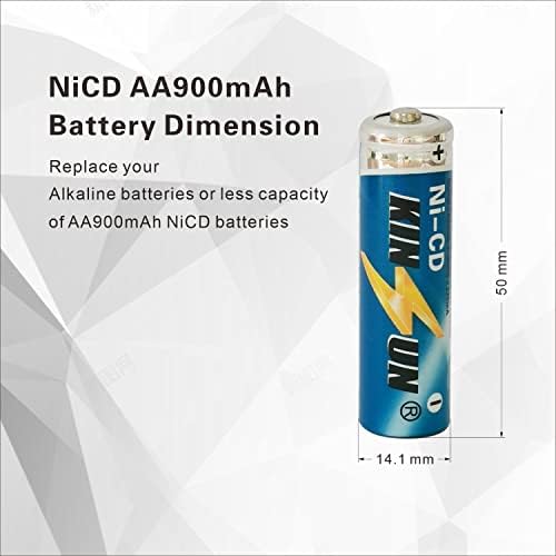 Baterias recarregáveis ​​de Kinsun AA 900mAh 1.2V NICD para luzes solares solares ao ar livre Luzes da paisagem