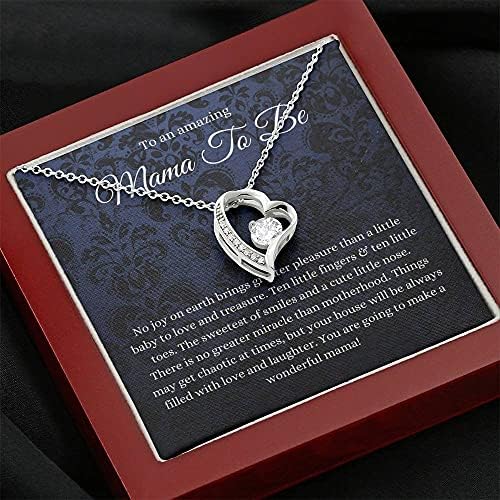 Jóias de cartão de mensagem, colar artesanal- Presente personalizado Coração, presente de gravidez