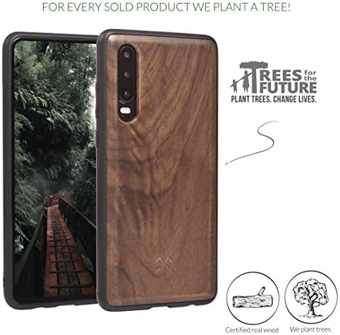 Woodgressories - Case compatível com Huawei P30 feito de madeira real, Ecobump