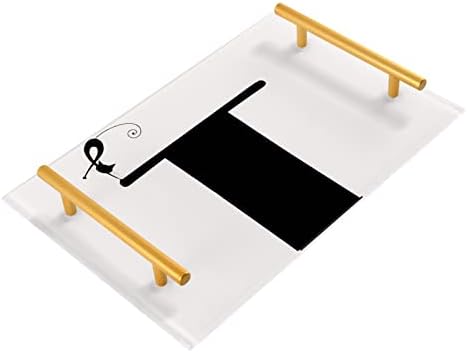 Bandeja de banheiro de acrílico de Dallonan, letras pretas retangulares Tajas decorativas de