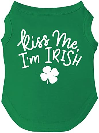 Beije -me, sou camiseta irlandesa tamanhos de camiseta para filhotes, brinquedos e raças grandes