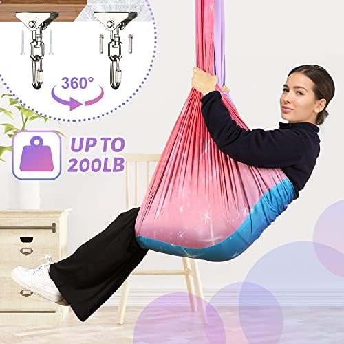 Swing sensorial, externo interior para crianças, terapia Swing for Kids, Swing Hammock for Child & Adult With