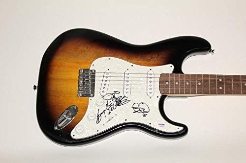Reo Speedwagon Band assinou o Autograph Fender Electric Guitar - Kevin Cronin + PSA