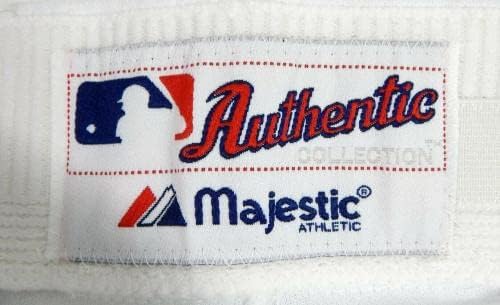 2012 Miami Marlins Arquimedes Caminero #72 Game usou calças brancas 38-41-38 611-Jogo usado calças MLB usadas