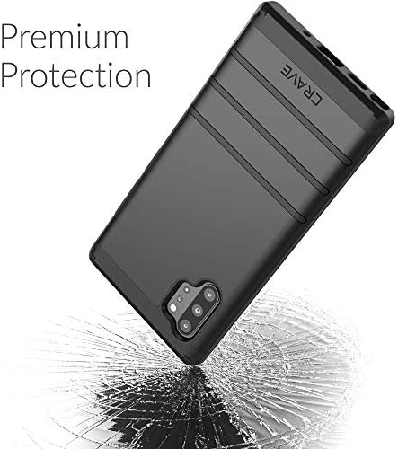 Crave Nota 10 Plus Caso, Caso da Strong Guard Protection Series for Samsung Galaxy Note 10 Plus - Black