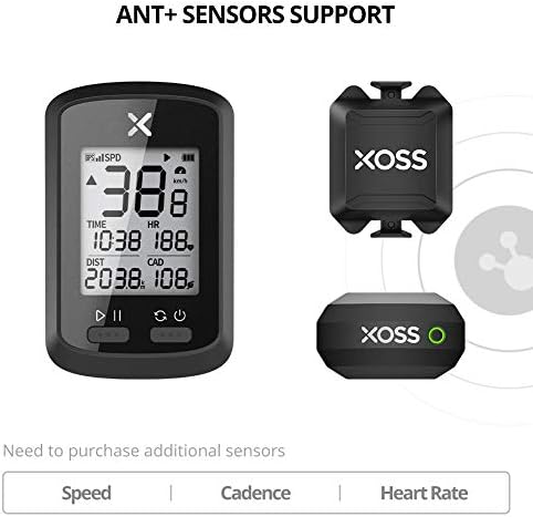 Computador de bicicleta Xoss G+ GPS com montagem de bicicleta, computador Bluetooth Ant+ Ciclismo, odômetro