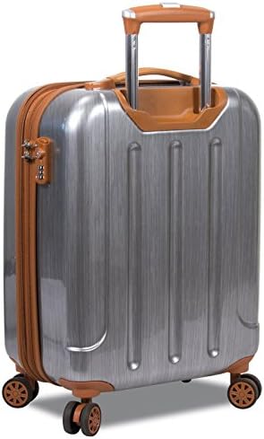 DeJuno Monroe Nova geração de 3 peças Hardside Spinner TSA Lock Luggage Set, prata, tamanho único