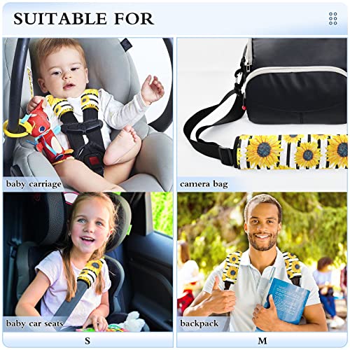 Tampas de alça de assento de carro de girassóis para crianças bebês 2 pcs tiras de assento de carro almofadas