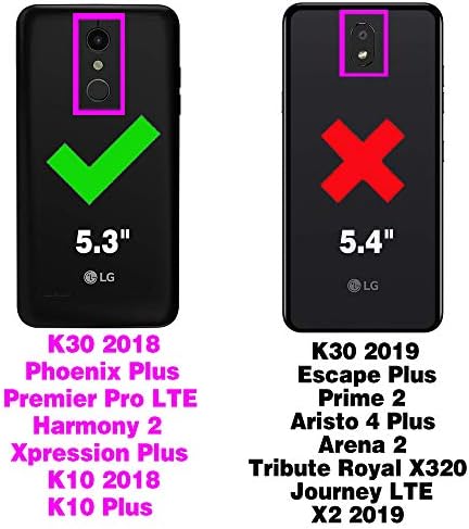 Compatível com LG K30 2018/Premier Pro LTE/Phoenix Plus/Harmony 2/K10/Xpression Caixa de carteira e protetor