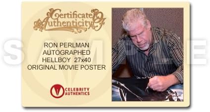 Ron Perlman autografou 2004 Hellboy original 27x40 Poster de filme de dupla face