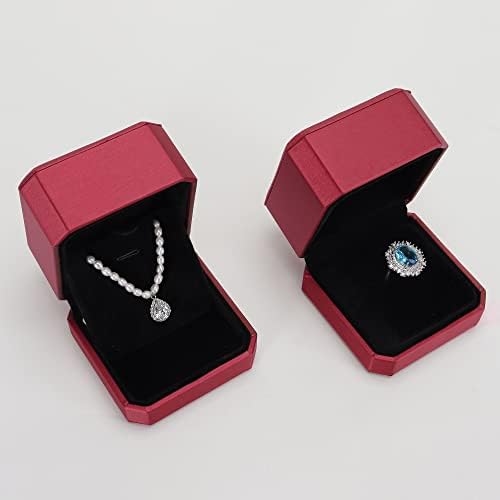Caixas de anel de noivado para proposta Caixa de jóias de jóias Caixa de anel de couro premium para Caixa de Caixa