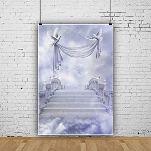 Csfoto 5x7ft Stairway para o céu Reino do cenário de Deus paraíso Escadas do Santo Cledas Dove Background