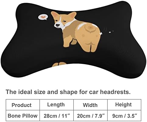 Cute Corgi Shiny Butt Car pescoço travesseiro de carro macio para apoio de cabeça de travesseiro de pescoço travesseiro de almofada 2 pacote para dirigir viajando