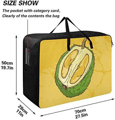N/ A Bolsa de armazenamento de grande capacidade de grande capacidade - Durian Fruit Quilt Roupas Organizador