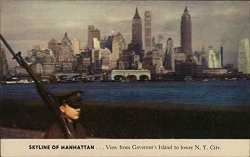 Skyline de Manhattan Manhattan, New York NY Original Vintage Postcard