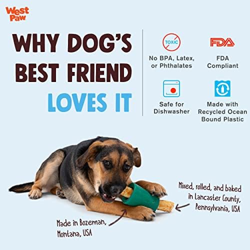 West Paw Funnl Dog Chew Toy - Brinquedos interativos de tratamento para cães - brinquedos preenchidos