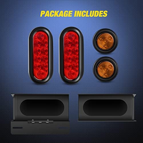 Nilight 2pcs Reboques de aço Caixas de luz Kit de alojamento com 3 Luz de placa de carro de 6 polegadas