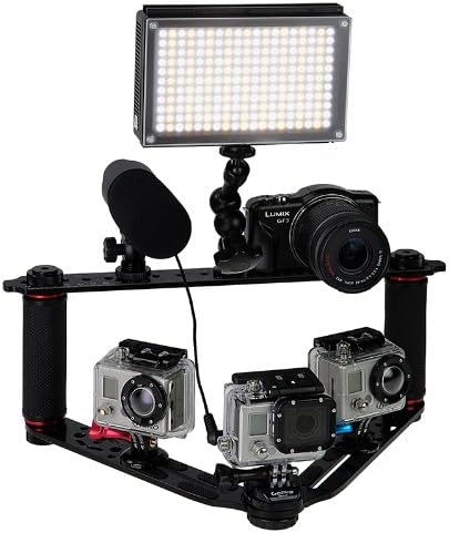 Fotodiox Pro Gotough Wedge - Black Aluminium Metal Stabilizing System compatível com a GoPro Hero 1/2/3/3+/4/5/6/7 e outras câmeras de ação