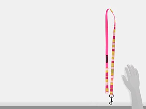 Xsmall neon rosa/multi -listra cão coleira: 1/2 de largura, 4 pés de comprimento - fabricado nos EUA.