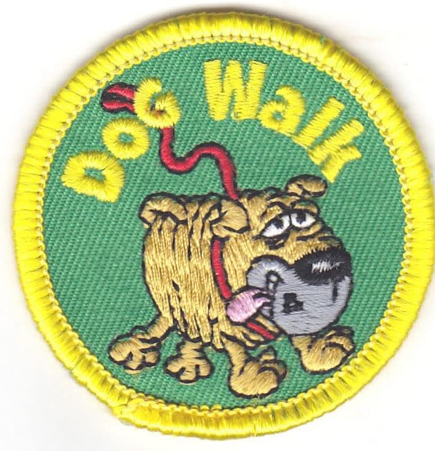 Dog Walk Iron on Patch Dogs Pets Puppies