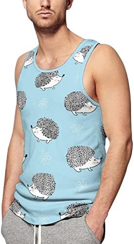 BONITO Aquarela Hedgehog Men's Tank Top Top Leveless Camisetas casuais