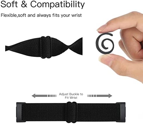 2 pacote de loop solo elástico compatível com carga Fitbit 5 bandas, alça de substituição de pulseira
