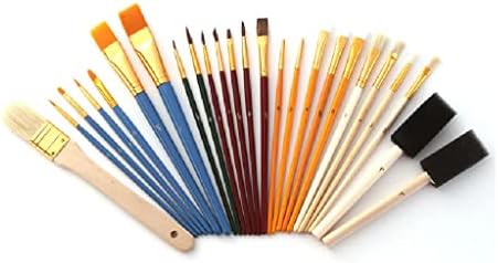 Lukeo 25 peças/conjunto de nylon cabeleireiro Óleo de pincel acrílico cor de água pintando pintura de caneta de caneta artigos de papelaria