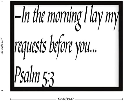 De manhã, coloquei meus pedidos antes de você ... Salmo 5: 3, Arte da parede emoldurada de madeira, Rustic