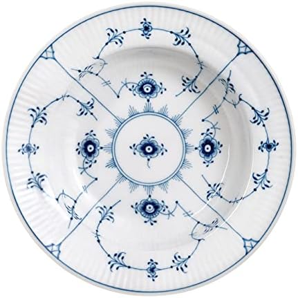 Royal Copenhagen 1061047 Placa profunda azul canelada, prato, 6,7 polegadas, presente de casamento, presente