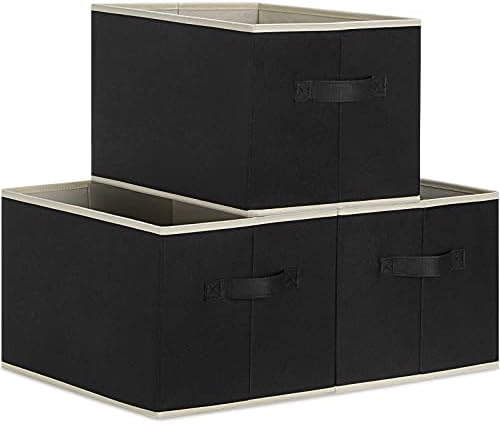 Cascas de armazenamento de armazenamento de tecido ASXSONN para organizar 3 grandes caixas de armazenamento