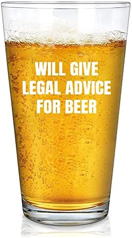 Dê conselhos jurídicos para o advogado de cerveja Gift Beer Glass 16 Oz Law Student Pint copos de bebida